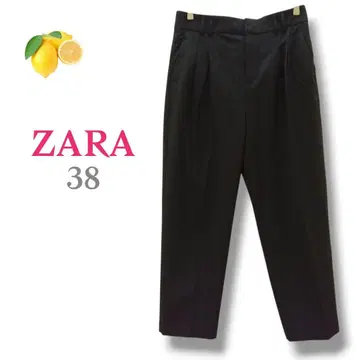 [ 자라 ] 슬랙스 테이퍼드 팬츠 그레이 [ 38 ] 투 턱 포켓 가을