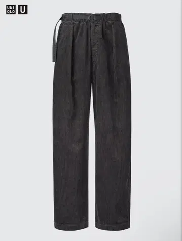 UNIQLO U 코듀로이 턱 와이드 팬츠 DARK GRAY 사이즈 L