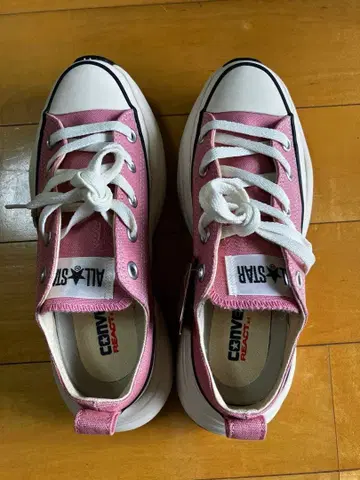 새상품 CONVERSE ALL STAR 통굽 스니커즈 핑크 23cm
