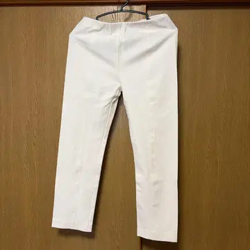 화이트 스트레이트 팬츠 허리밴딩