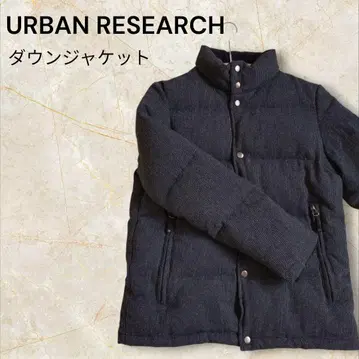 URBAN RESEARCH 트위드 다운 자켓 네이비