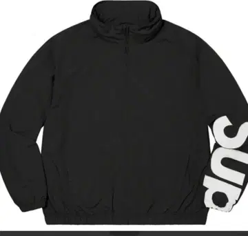 블랙 나일론 자켓 로고