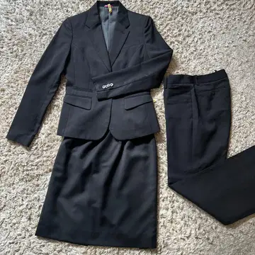 블랙 비즈니스 정장 세트 7호 미스 준코 (자켓 팬츠 스커트) 3점