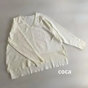 coca 코카 스폰디쉬 니트 V넥 상의 새상품급