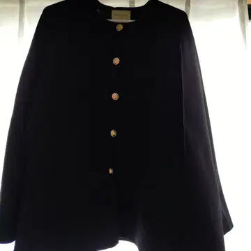 UNITED ARROWS 블랙 케이프 코트