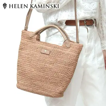 새상품급 헬렌 미카스키 cassia s 2way 라피아 핸드백