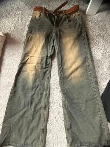 구제 데님 테이퍼드