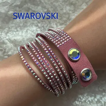 새상품급 SWAROVSKI 팔찌 초커 레어 컬러 핑크