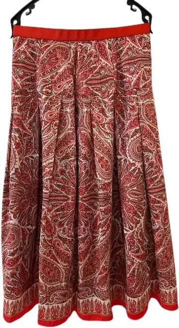 새상품급 ANAYI 페이즐리 무늬 플레어 스커트 38