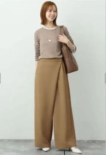 슬로브 이에나 오버턱 와이드 팬츠