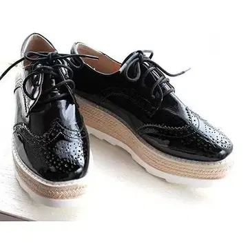 새상품 할인 가능 옥스퍼드 통굽 신발