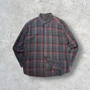 US 수입 톤 다운 체크 플란넬 셔츠 어스 컬러 XL 옴브레 스타일
