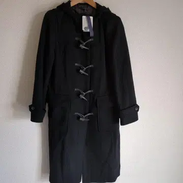 BLUE FRONCE 블랙 후드 부착 더플 코트