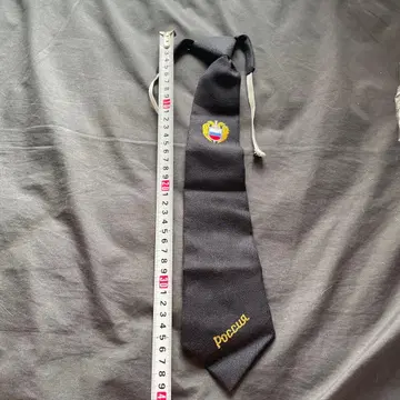 러시아 문장 장식 블랙 넥타이 약 80cm