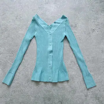 k1590 밴야드 스톰 리브 니트 V넥 슬림 겉옷 2way