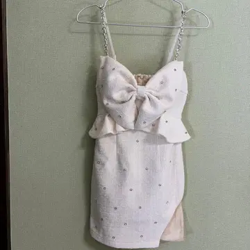 JEWELS 화이트 리본 드레스 XS