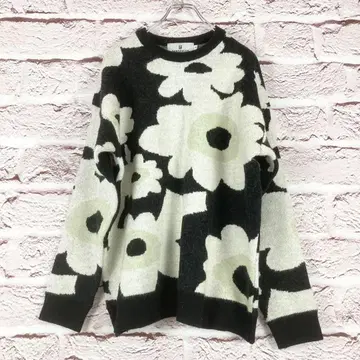 zr234 BANGBULLO 플라워 패턴 스웨터 꽃무늬 M