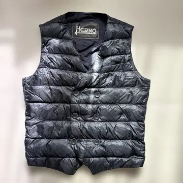 Herno 네이비 다운 베스트 더블 46