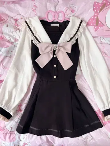 LIZLISA 세일러 카라 셋업 블랙