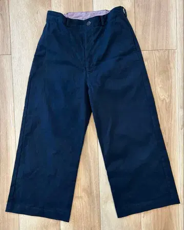 항구의 텐란카이 네이비 와이드 팬츠 밴딩 허리