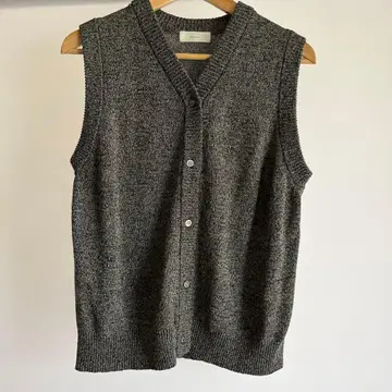 카구레 드라이 코튼 베스트 슬리브리스 가디건 그레이