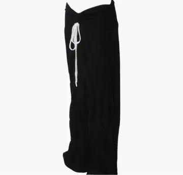 S ribbon smocking sweat pants black