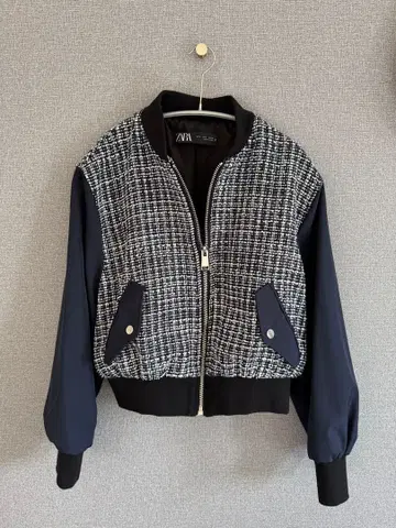 [ 새상품급 ] ZARA 트위드 블루종 자켓 S 사이즈
