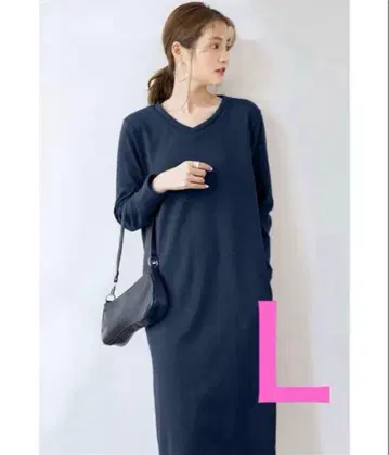 [새상품] CinderellaV 넥 원피스 네이비 L