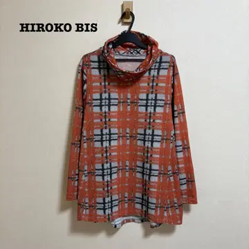 새상품급 히로코비스 하이넥 체크 티셔츠 빅 사이즈