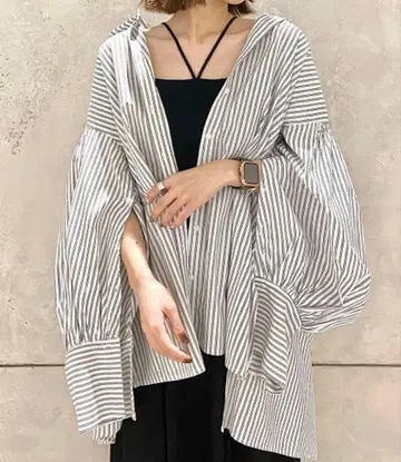 스트라이프 셔츠 원피스 긴팔