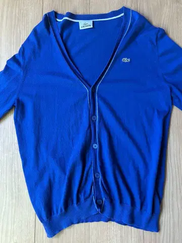 Lacoste 파랑 V넥 가디건