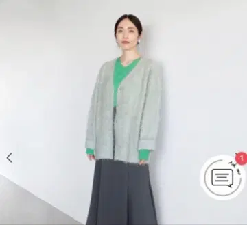 클리닝 완료 컨디션 최상 민트 그린 퍼 가디건