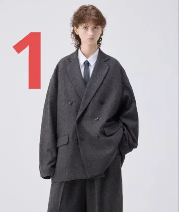 soerte 오버 사이즈 더블 브레스트 자켓 블랙 계열 2 사이즈 1