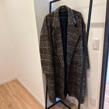 muller 체크 무늬 롱 코트