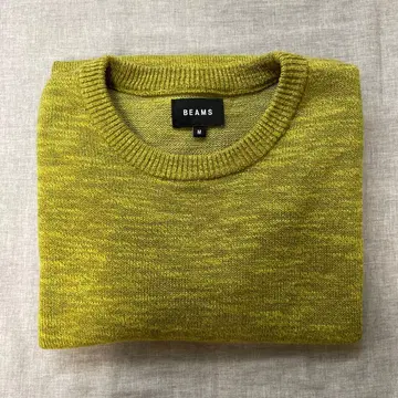 BEAMS 라임 그린 니트 M