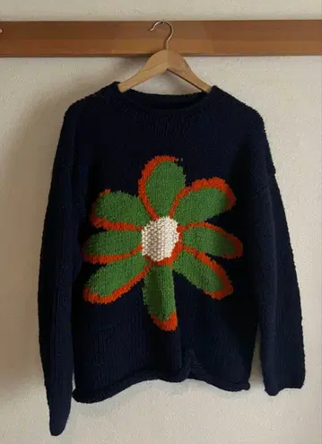 80s 90s 에콰도르 니트 빈티지 양면 손뜨개질 울