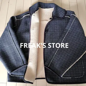 FREAK'S STORE 체크 무늬 리버서블 플리스 자켓