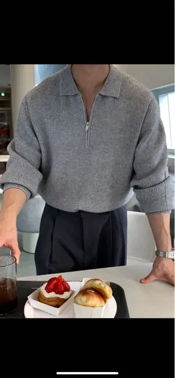 코디 의류 심플 멋스러운 성인 멋진 스웨터 지퍼 가을 출퇴근 스타일