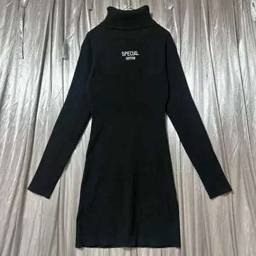 리브 니트 터틀넥 원피스 XS FASHION NOVA 블랙 Y