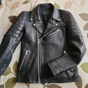 새상품급 Black by Vanquish 램스킨 더블 라이더 자켓