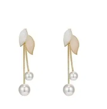 리프 모티브 펄 롱 귀걸이