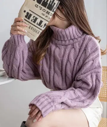 WEGO/케이블 터틀 니트