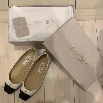 JIMMY CHOO 바이컬러 플랫슈즈