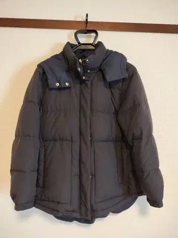 다크 네이비 다운 자켓 탈부착 후드