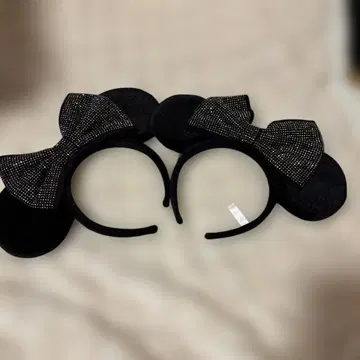 디즈니 머리띠 미니 블랙 비쥬 2개 세트