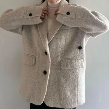 CLANE MIX SHAGGY JACKET 아이보리 새상품급