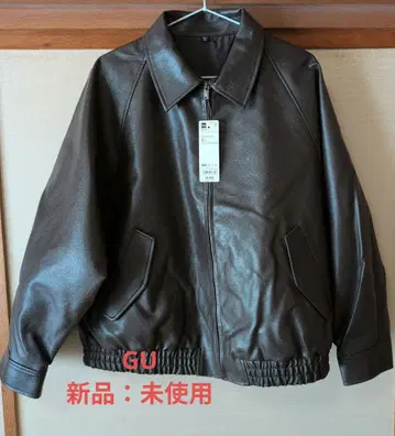 GU 인조 가죽 해링턴 자켓