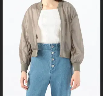 맥피 투모로우랜드 블루종 시어 라메 점퍼 36 베이지