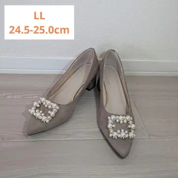 미사용급 VIVIAN 펄 장식 플랫슈즈 스틸레토 펌프스