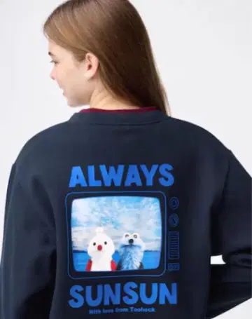 GU 헤비웨이트 맨투맨 풀오버 퍼펫 순순 네이비 L